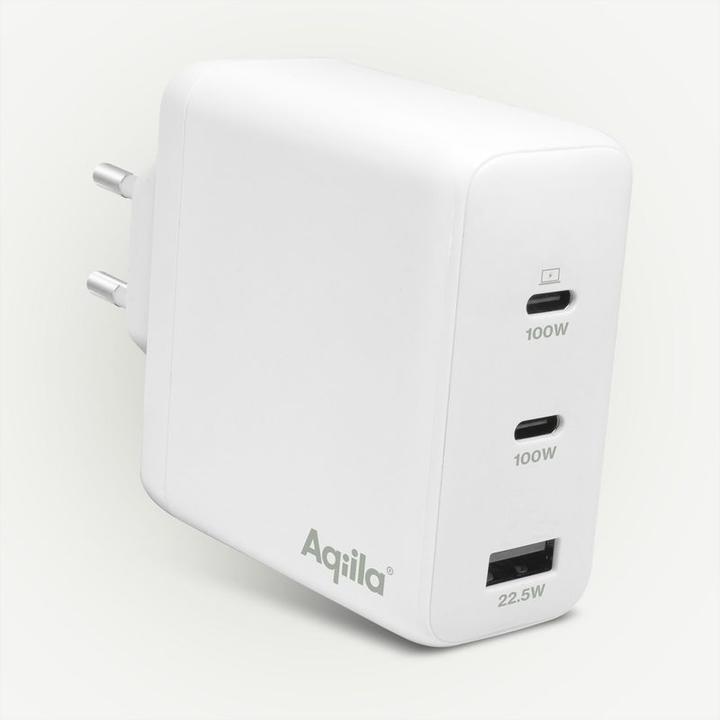 Productafbeelding Aqiila Chargebird W4 - GaN Wandlader, 120W PD - Wit (120 W, 3 ports)