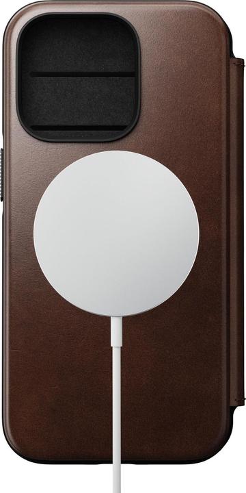 Actual product image Nomad Book Cover Modern Horween Leather Folio iPhone 14 Pro Brown (Apple iPhone 14 Pro)