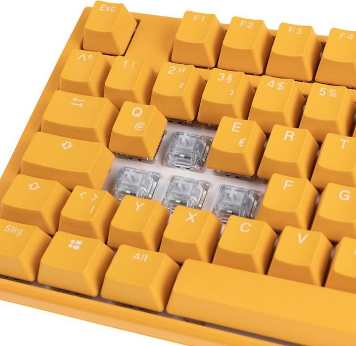 Actual product image Ducky One 3 Yellow TKL gaming keyboard, RGB LED - MX-Clear (Germany, Cable)