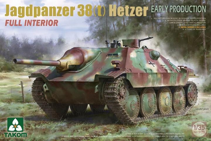 Actual product image Takom Jagdpanzer 38(t) Hetzer EARLY PRODUCTION w/FULL INTERIOR
