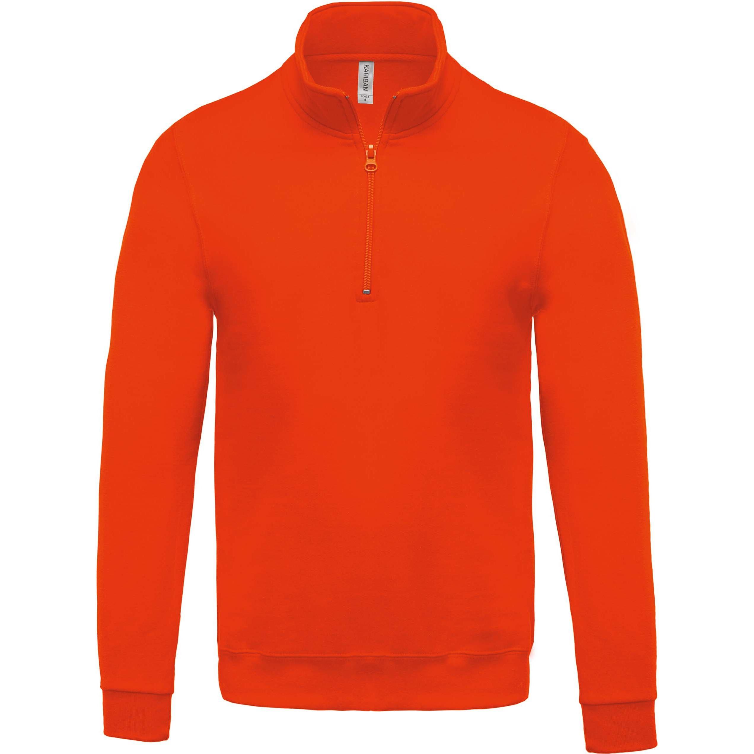 Kariban, Pullover, Col Zippé, Orange, (L)