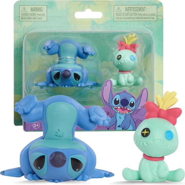 Actual product image Just Play Lilo & Stitch minifigures 2-pack Scrump & Upside Down Stitch 7 cm