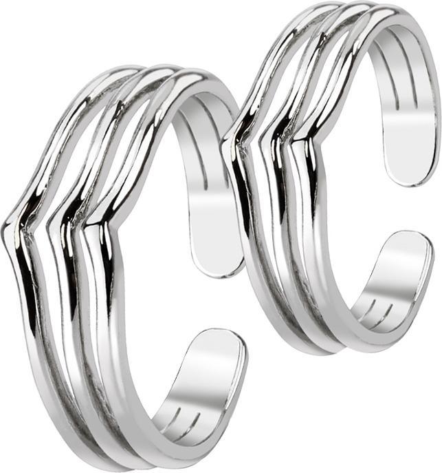 Immagine prodotto Hollywood Body Jewelry Anello in argento con tre linee (44, 50)