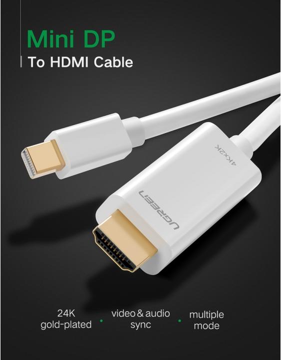 Produktbild Ugreen Mini Display Port zu HDMI 4K 1080p (1.50 m)