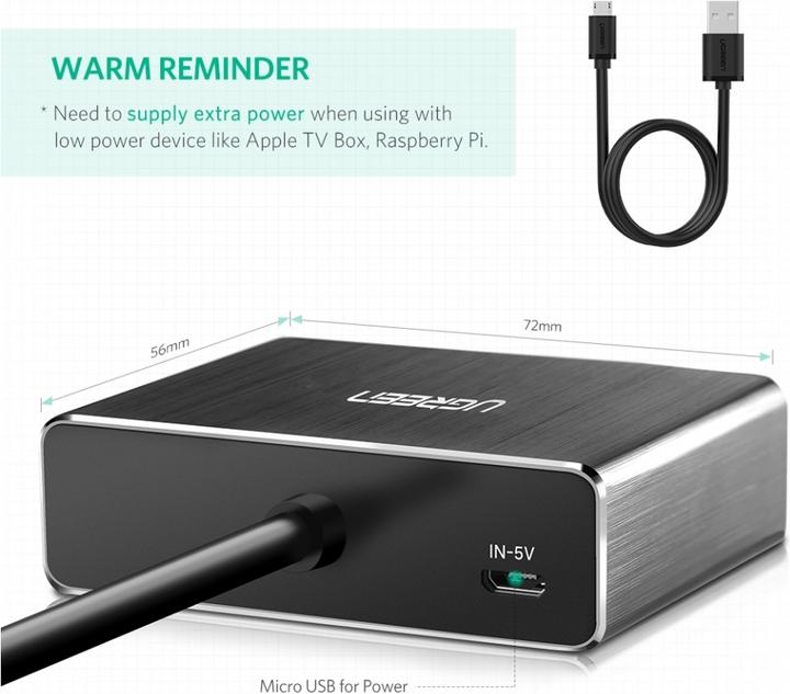 Produktbild Ugreen HDMI auf HDMI Adapter mit Audio SPDIF AUX Audio Output