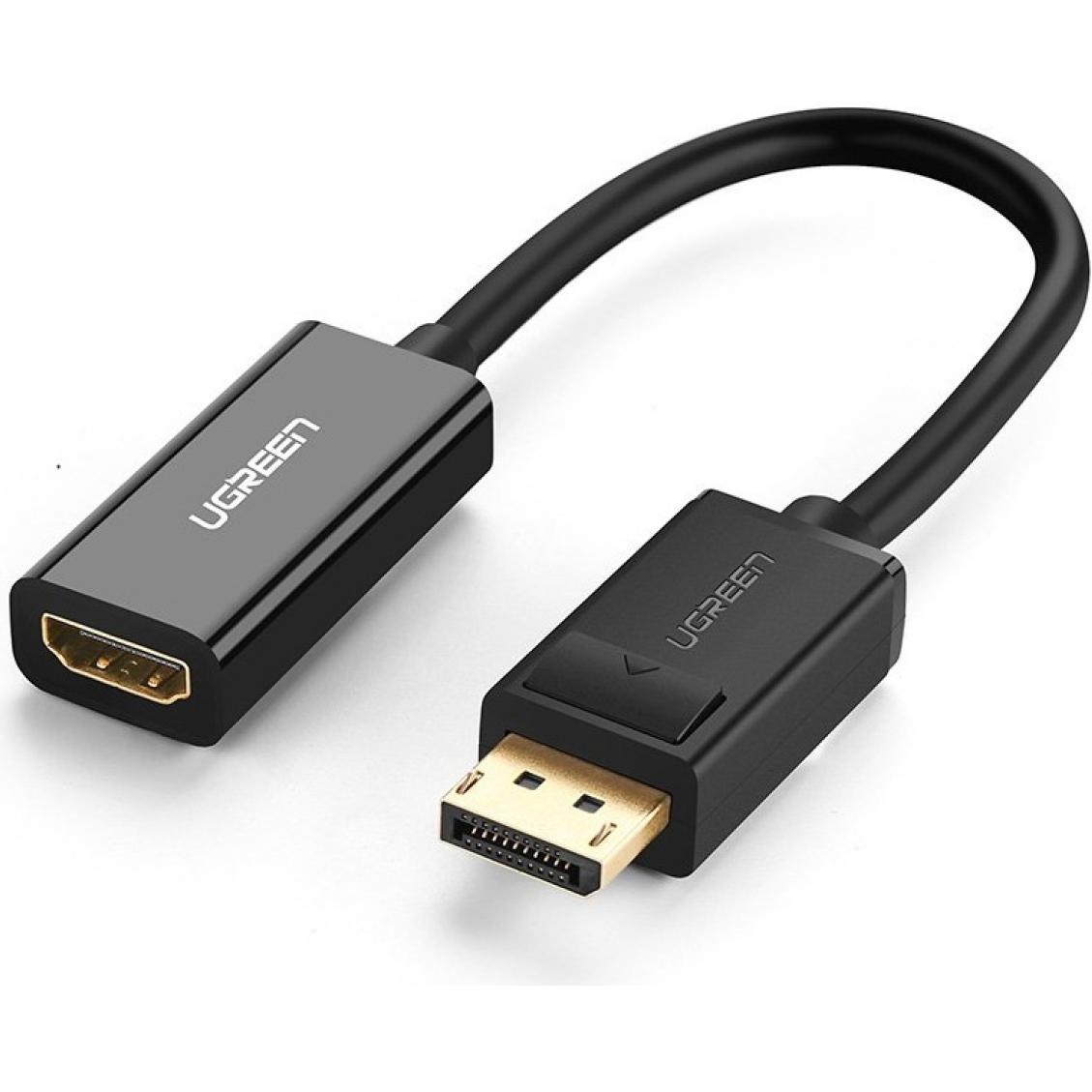 Ugreen Display Port auf HDMI Adapter Konverter 1080P mit Audio (25 cm), Data + Video Adapter, Schwarz