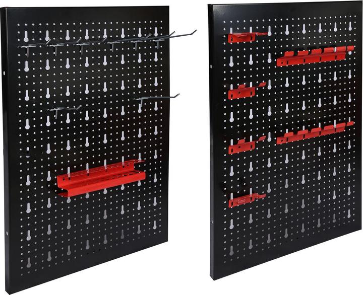 Produktbild Wiltec Werkzeugwand 120x60cm 3 Lochplatten 17 Haken Lochwand Werkstattwand