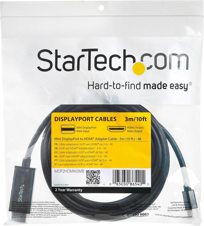 Image du produit StarTech MDP TO HDMI CABLE - 4K 30HZ (3 m)