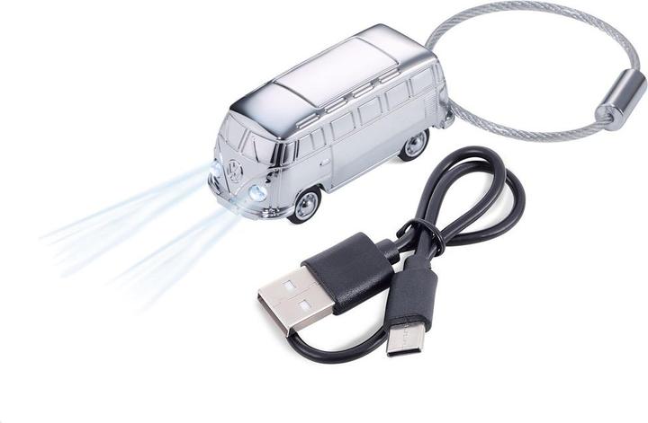 Actual product image Troika LIGHT BULLI T1 key fob with LED light, rechargeable, glossy grey