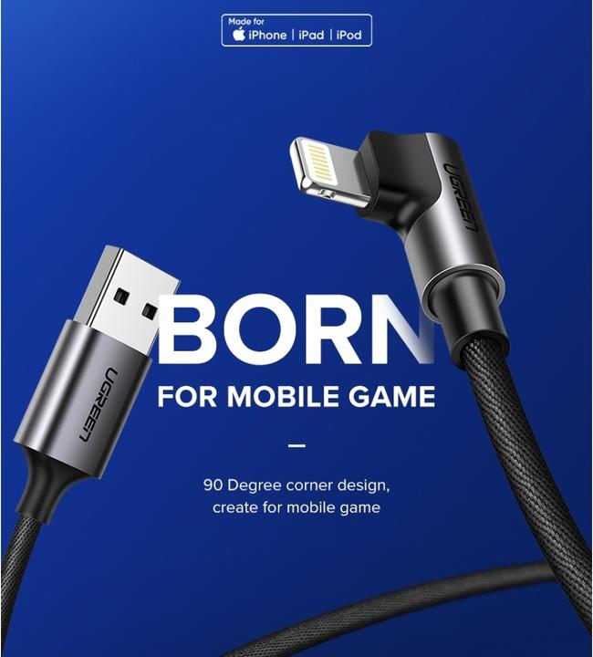 Actual product image Ugreen Lightning 90 degree design MFI (1 m, USB 2.0)