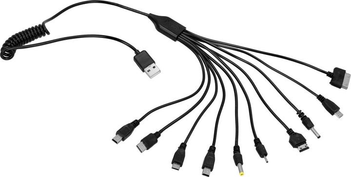 Produktbild JTI Multifunktionales 10-in-1-Ladekabel (0.95 m, USB 2.0)