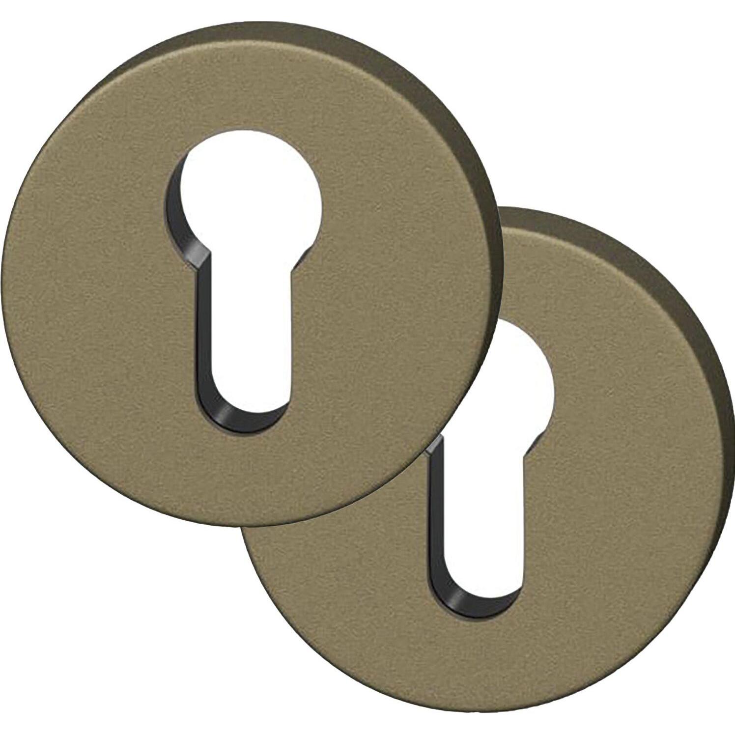FSB, Türgriff + Fenstergriff, Zylinderrosette rund 12 1735 00010 ASL, Aluminium mittelbronzefarbig (Türgarnitur)