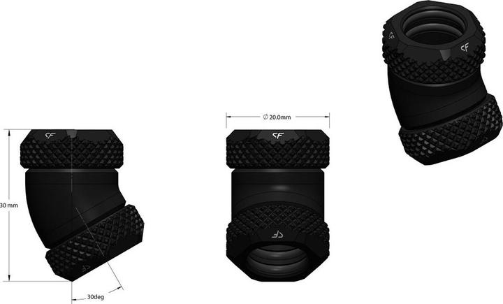 Immagine prodotto Nanoxia Adattatore per tubo rigido CF 30° - Ø