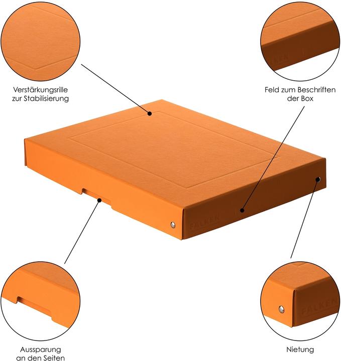 Produktbild Falken PURE Box Pastell A4 40 mm Füllhöhe orange (A4)