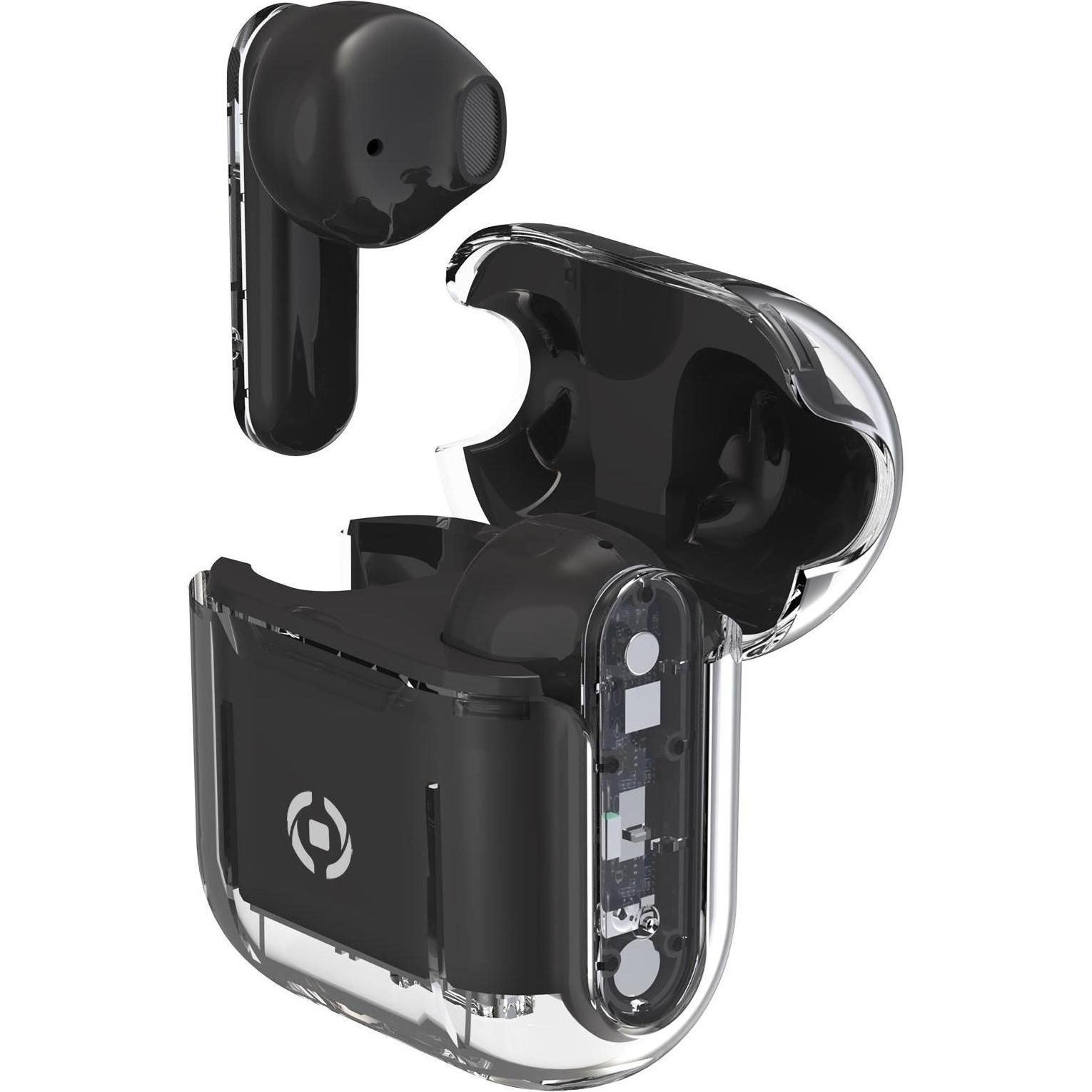 Celly Scherpe (Geen ruisonderdrukking, Draadloze), Koptelefoon, Zwart, Transparant