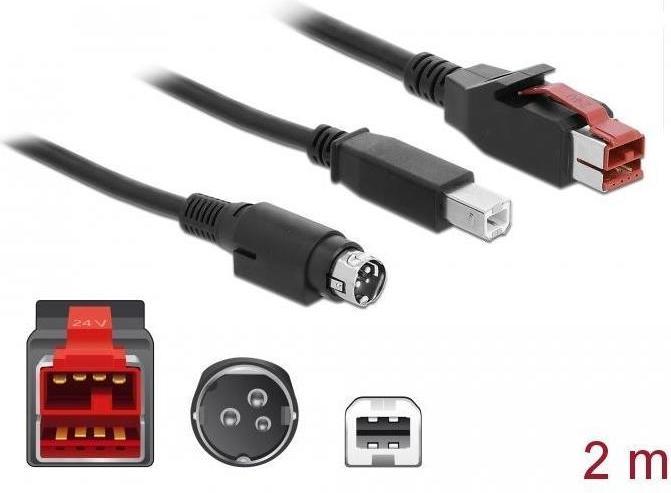 Immagine prodotto Delock 85488 Cavo PoweredUSB spina 24 V (2 m, USB 2.0)