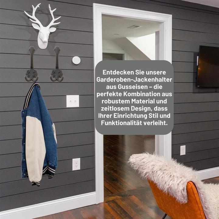 Produktbild Novaliv Gusseiserne Wandhaken Garderobenhaken 14x6x7 cm einfache Montage stabil sicher ideal für Wan