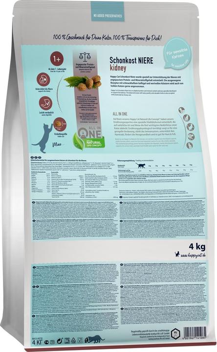 Produktbild Happy Cat Trockenfutter Supreme Sensitive Schonkost Niere, 1.3 kg (Adult, 1 Stk., 1300 g)