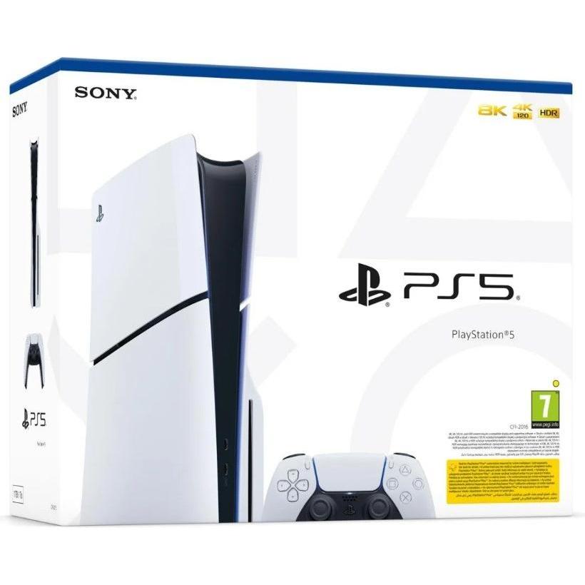 Sony Konsola PlayStation 5 Slim Blu-Ray 1TB white, Spielkonsole, Schwarz, Weiss