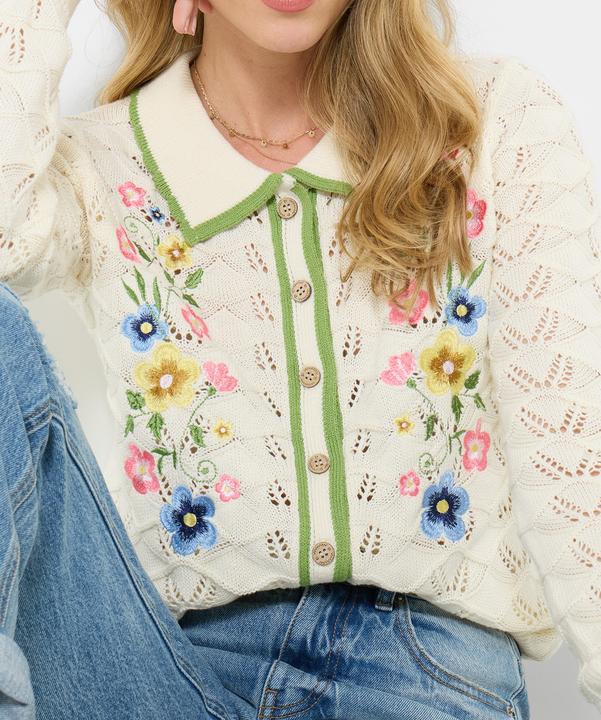 Produktbild Joe Browns Floral Embroidered Knit Collared Cardigan (40)