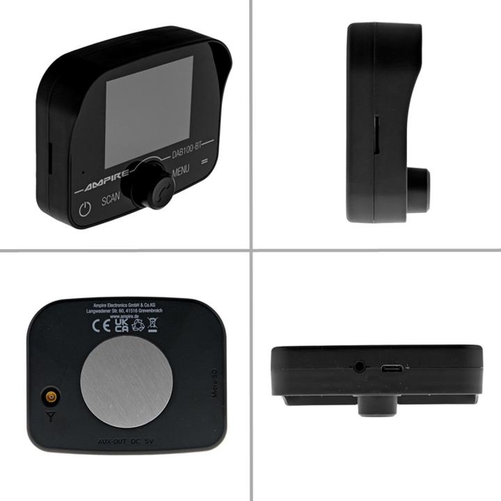 Produktbild Ampire DAB100-BT DAB+ Autoradio-Adapter, Freisprecheinrichtung, Musikstreaming