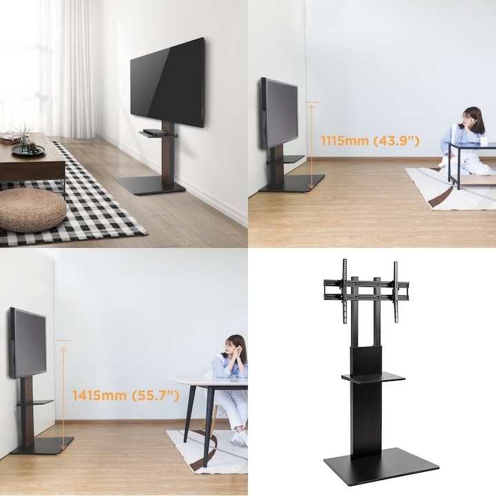 Produktbild Maclean MC-865 Professioneller moderner TV-Bodenständer mit einer Ablage für 37-Zoll-70-Zoll-Bildschirme, ma (70", 40 kg)