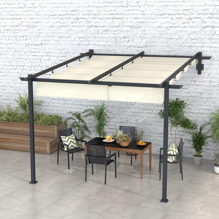 Produktbild Outsunny Pergola mit einem ausziebaren Stoffdach (297 cm, 297 cm)