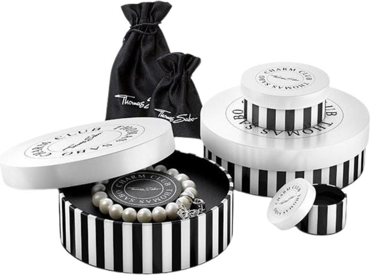 Immagine prodotto Thomas Sabo Bracciale Charm con perline di onice nero e catene d'argento (14 cm, Argento 925)