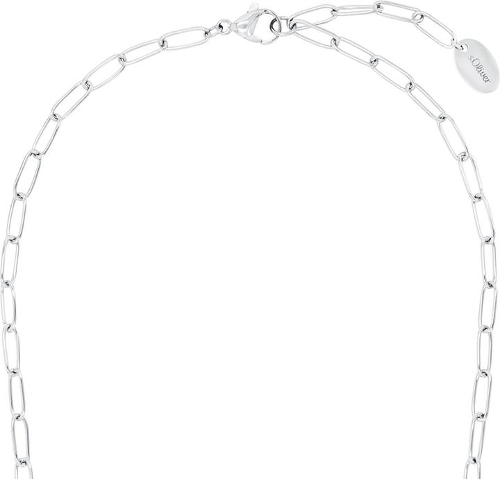 Produktbild S.Oliver Halsschmuck für Damen, Edelstahl, Süsswasserzuchtperle (Edelstahl, 3 cm)