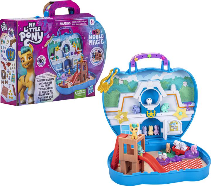 Actual product image My Little Pony Mini World Magic Animal Corner Mini Play World, Play Set to Build Your Own with Hitch Trai