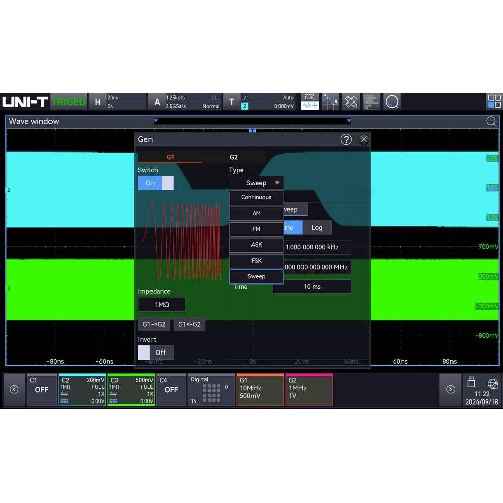 Uni-T MSO3000HD-AWG Mess-Software Upgrade, Misurazione