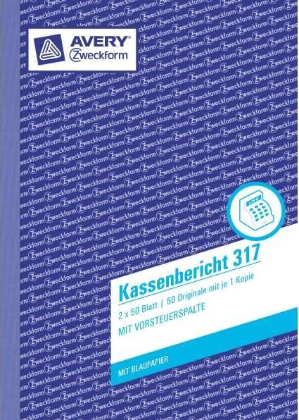 Actual product image Avery Cash report (100x)