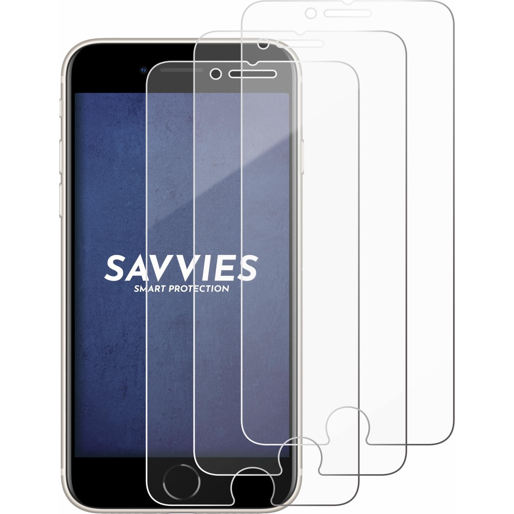 Thumbnail - Savvies Panzerglas Hartglas Displayschutz (3 Stück, Apple iPhone SE), Smartphone Schutzfolie, Transparent