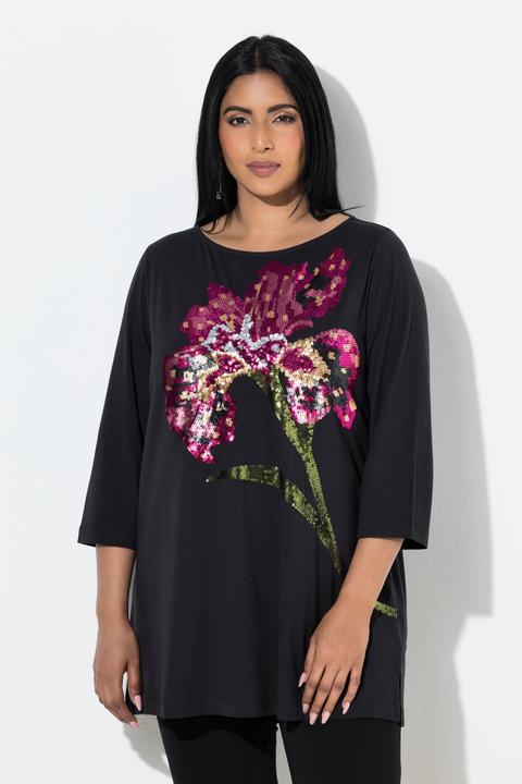 Produktbild Ulla Popken Sweatshirt, A-Linie, U-Boot-Ausschnitt, 3/4-Arm, Modalmix (58)