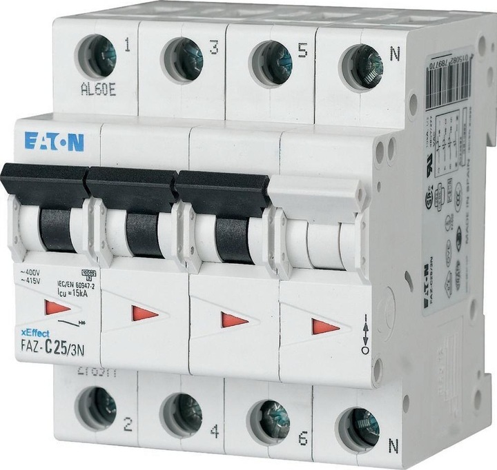 Produktbild Eaton Überstromschalter 3P+NC 10A 15 kA AC FAZ C10/3N (278971)