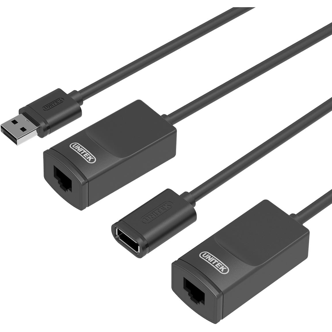 Unitek USB1.1 EXTENSION OVER RJ45, Y-UE01001 (60 m), Netzwerkkabel