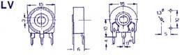Produktbild Velleman Piher Trimmer 100K (Large Vert For Spindle)
