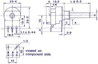 Actual product image Velleman Potmeter Mono Log 47K With Switch