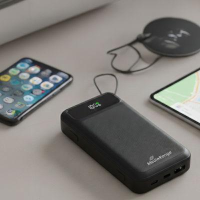 Actual product image MediaRange Powerbank 20.000mAh, USB-C® Power Delivery and Quick Charge enabled, black (20000 mAh, 15 W, 74 Wh)