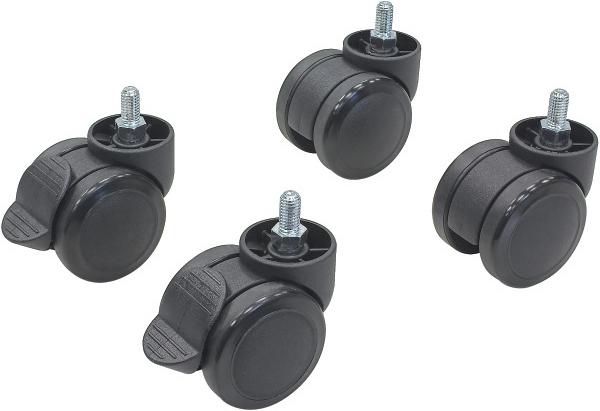 Actual product image EFB Elektronik Castor set for cabinet series OFFICE, plastic swivel castors with steel set screw M8High