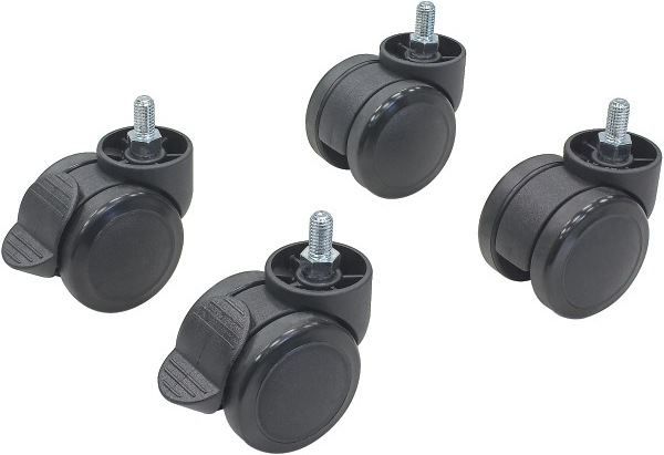 Produktbild EFB Elektronik Rollenset für Schrankserie OFFICE, Kunststoff-Lenkrollen mit Stahl-Gewindestift M8Höh