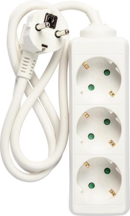 Produktbild Deltaco Power outlet 3-way connector with earth, 1m (3 x, CEE 7/3, 1 m)