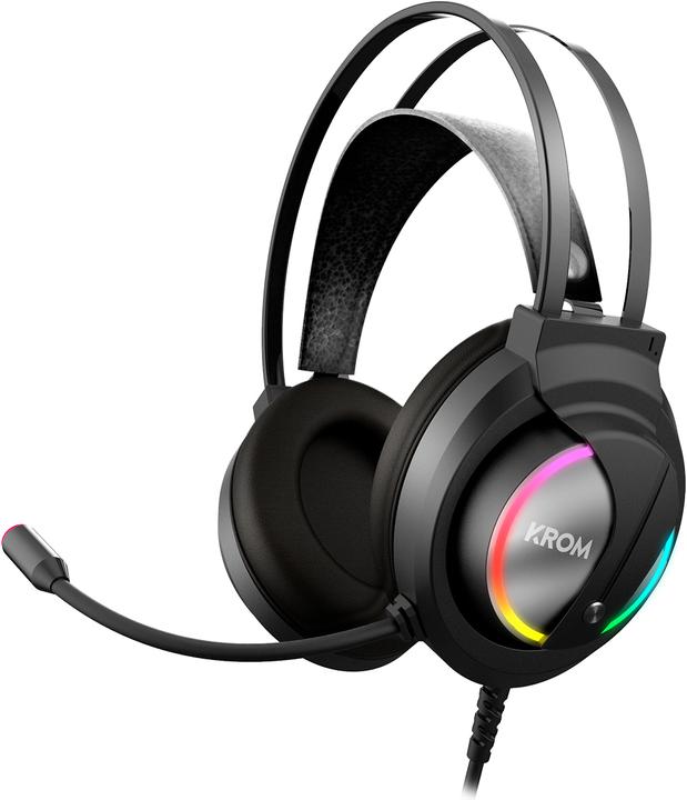 Krom Kappa Kopfhörer Verkabelt Kopfband Gaming Schwarz (NXKAPPA) (Kabelgebunden)