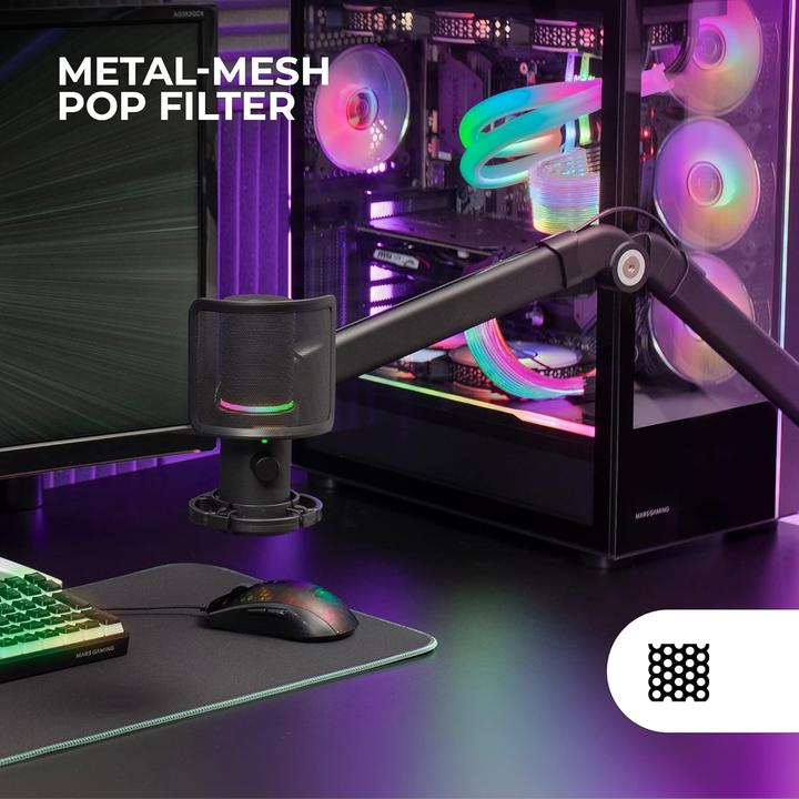 Produktbild Mars Gaming Microphone Mmic-Xt RGB Avec Bras De Montage (Noir)