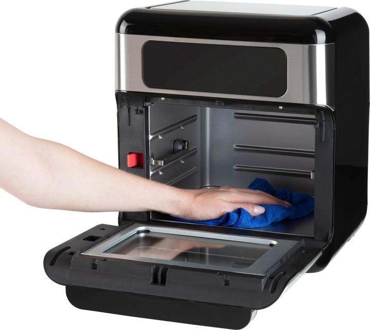 Productafbeelding Inventum GF1200HLD - Airfryer oven - Heteluchtfriteuse met roterende mand - Inhoud 12 liter - Zwart/RVS