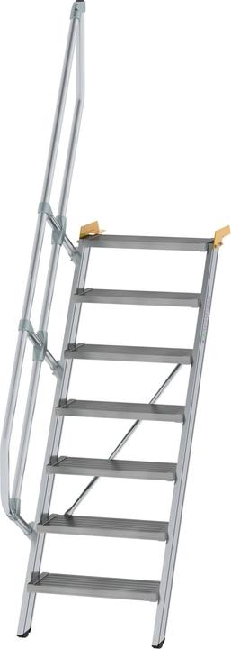 Productafbeelding Munk Trap 60ï¿½ tredebreedte 600 mm 7 treden aluminium geribbeld (Steigers, 60 cm)