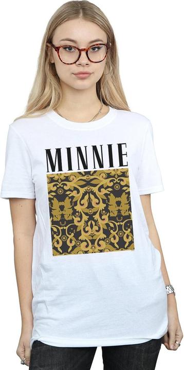 Actual product image Disney Womens/Ladies Minnie Mouse Baroque Pattern Cotton Boyfriend T-Shirt (XXL)