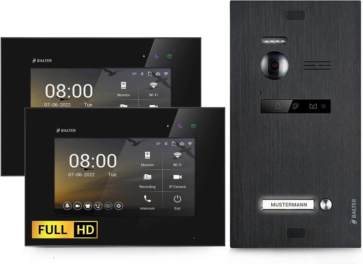 Produktbild Balter 1 Familien EVO-HD Video Türsprechanlage mit 2 HD-Monitoren (Kabelgebunden)