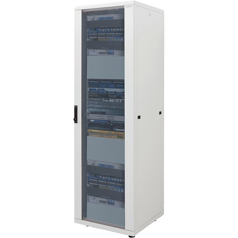 LogiLink Netzwerk Standschrank, 22HE (22 HE, 19 Zoll Rack), Serverschrank, Grau