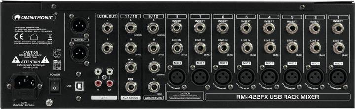 Image du produit Omnitronic Table de mixage professionnelle 19 canaux, 12 canaux, unité d'effets DSP et lecteur MP3 (Studio et mixeur live)